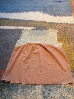 1960’s true vintage handmade pink and cream sheer lingerie top, S